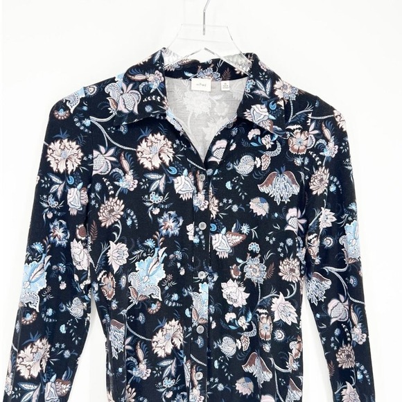 Aritzia Wilfred Women's Floral Button Down Stretch Top XS - Picture 5 of 8